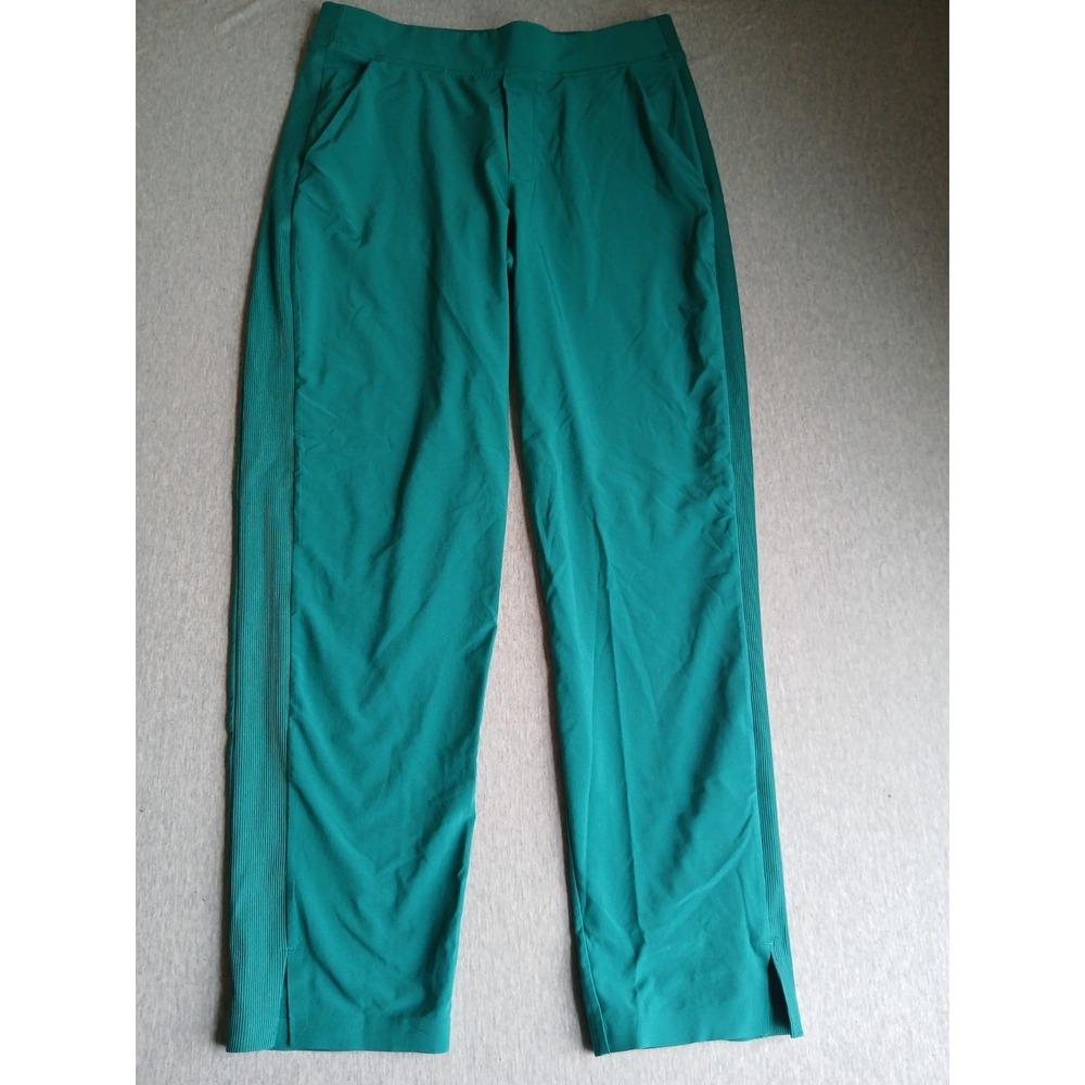 Athleta Pants 4 Brooklyn Ankle Emerald Kelly Zip Pockets Comfort Stretch Wicking